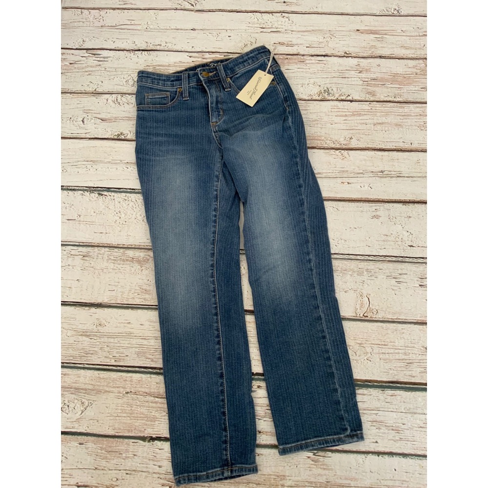 Universal Thread Blue‎ Pinstripe High Rise Skinny Jeans Womens 00/24 NWT